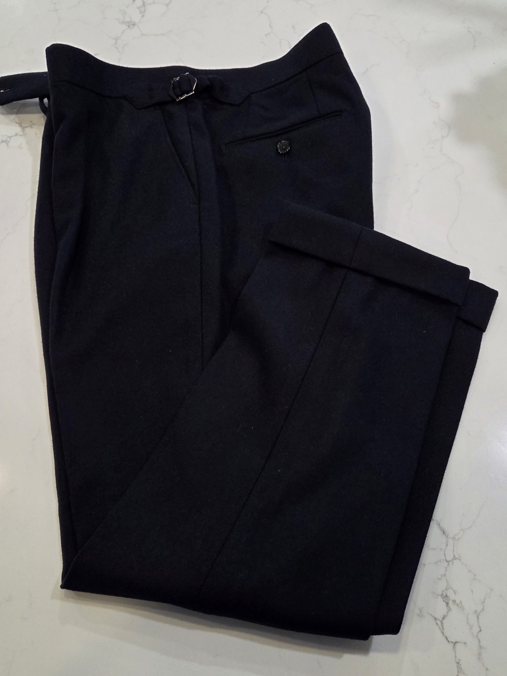 Spier & Mackay High-Rise Navy Trousers - Size 34 Slim